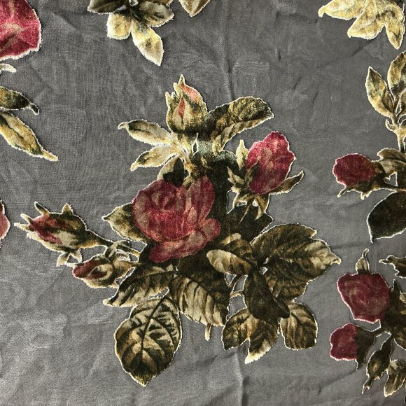 ROSE Victorian-style Beaded Square Floral Shawl SO NICE! - Picture 4 of 11